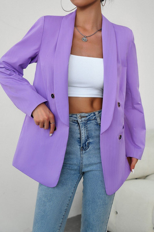 WOMEN DANDY LAPEL SOLID OFFICE BLAZER JACKET