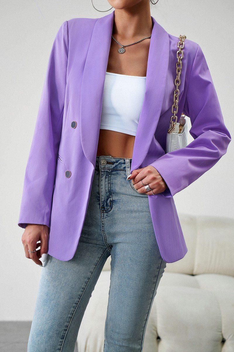 WOMEN DANDY LAPEL SOLID OFFICE BLAZER JACKET