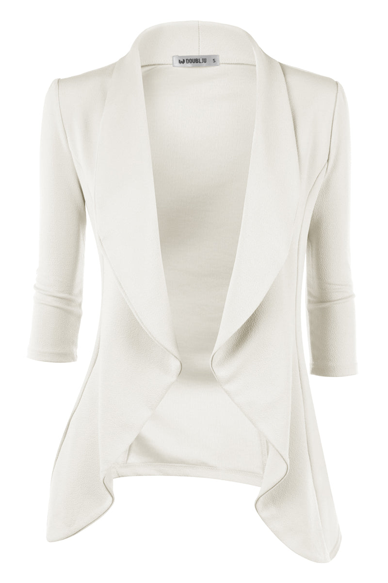 Womens Lightweight Thin 3/4 Sleeve Open Front Blazer Jacket With Plus Size