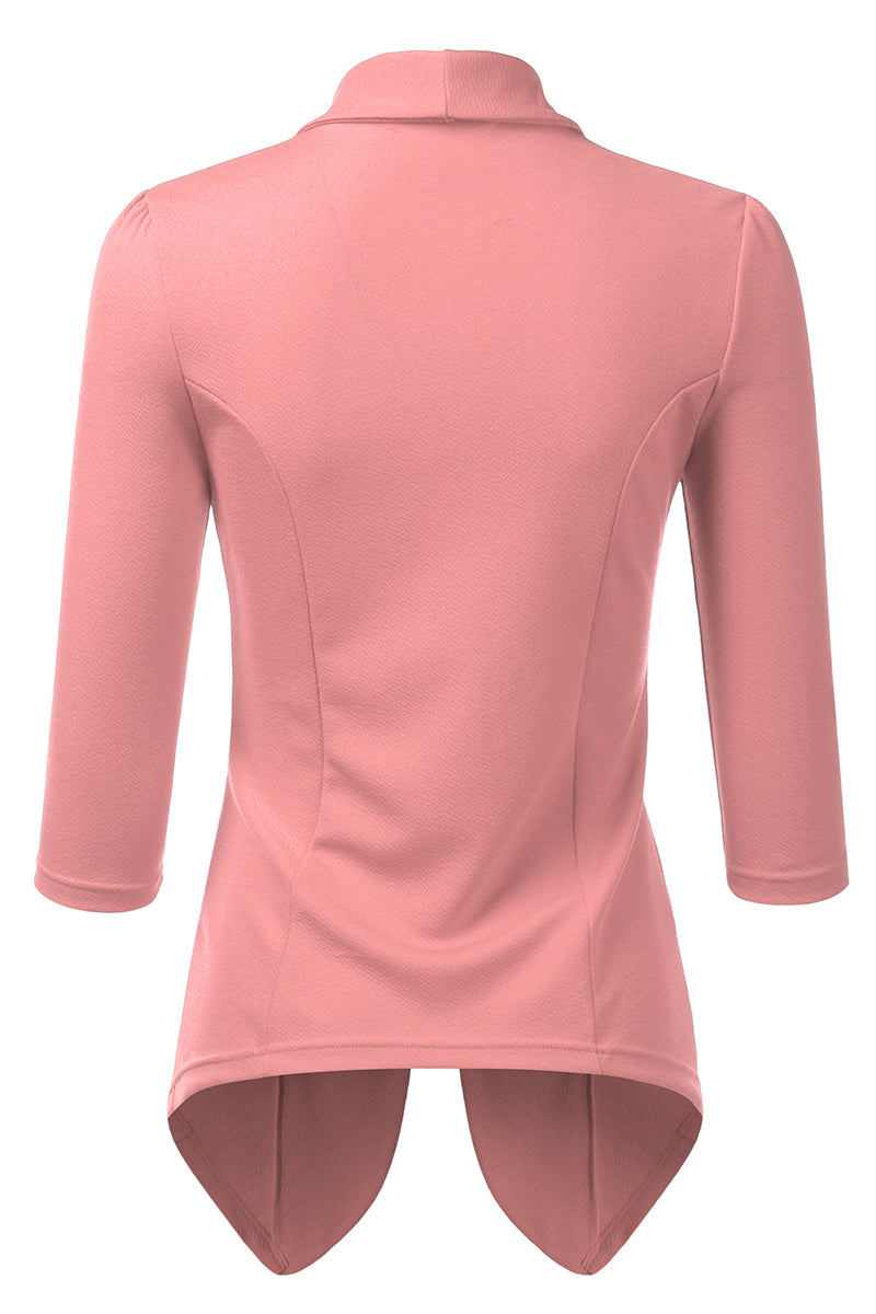 Womens Lightweight Thin 3/4 Sleeve Open Front Blazer Jacket With Plus Size