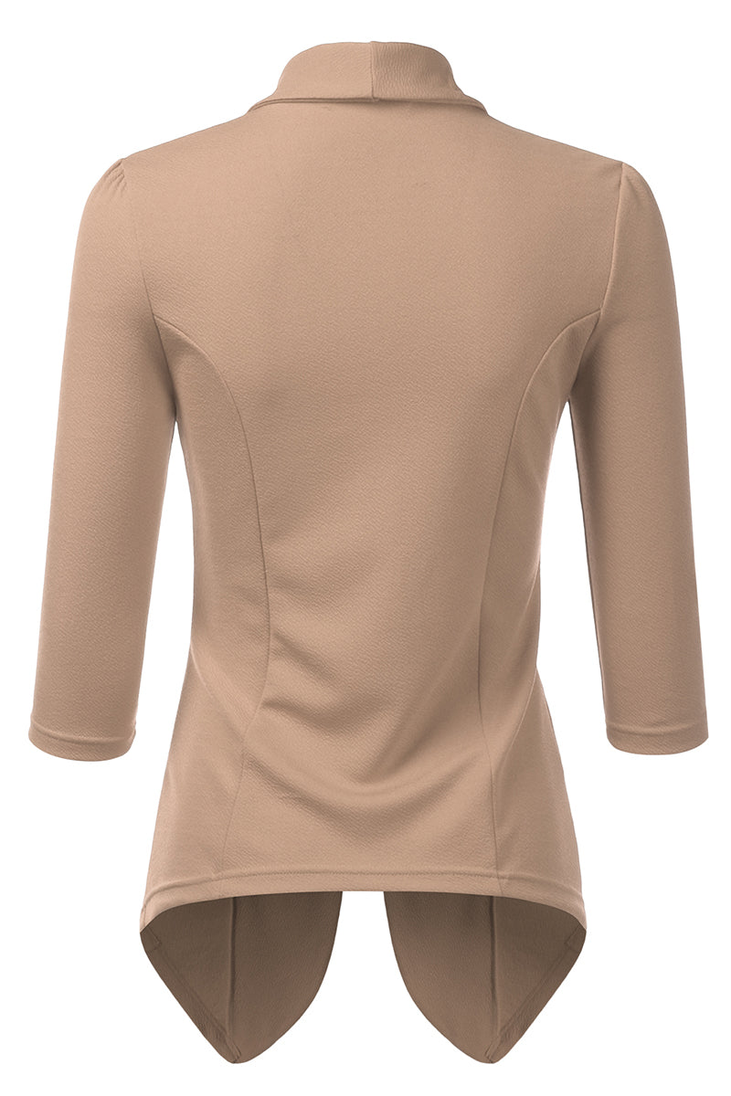 Womens Lightweight Thin 3/4 Sleeve Open Front Blazer Jacket With Plus Size