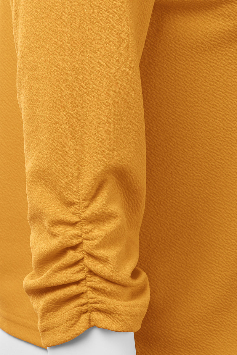 WOMEN'S CASUAL WORK RUCHED 3/4 SLEEVE OPEN FRONT BLAZER JACKET WITH PLUS SIZE