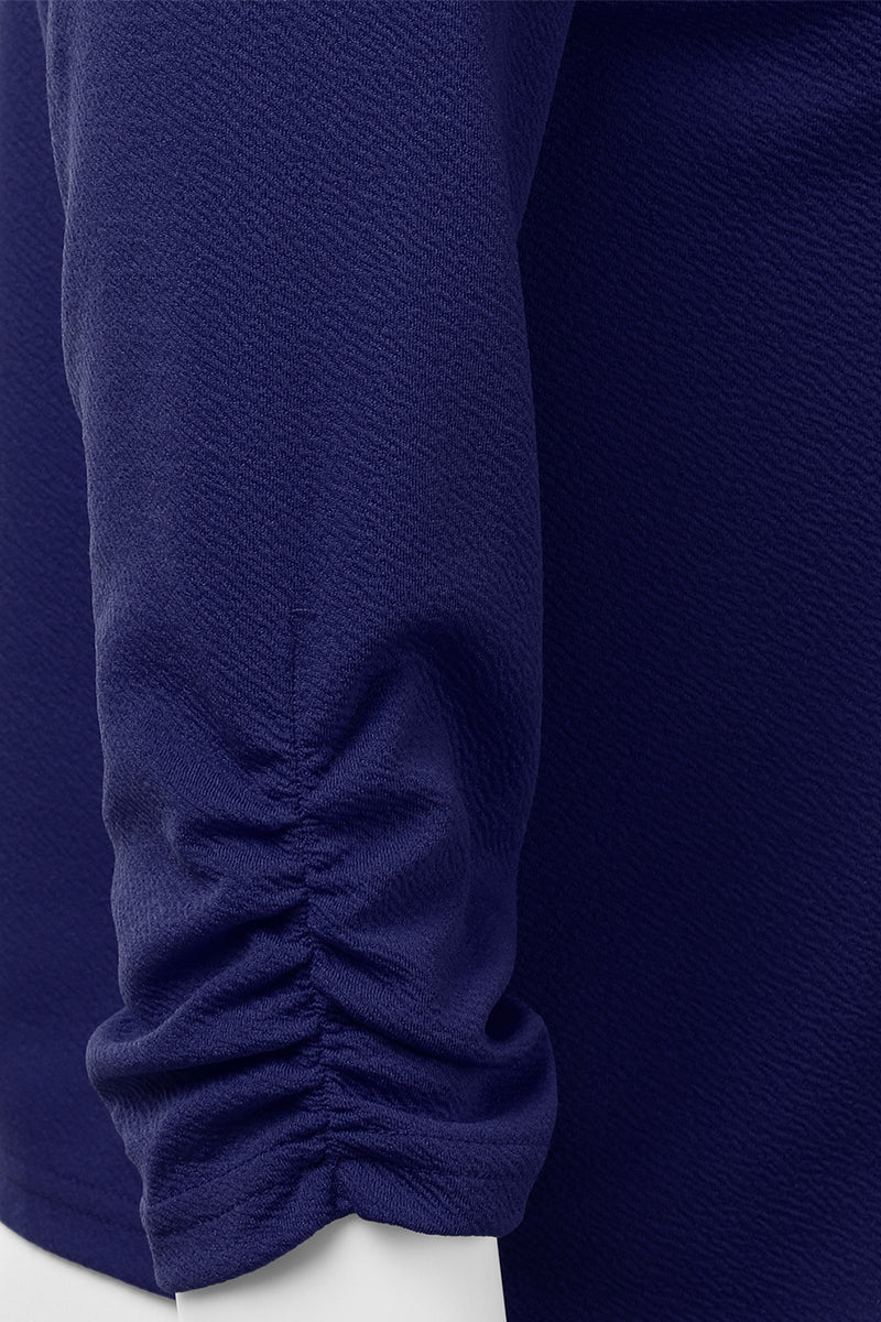 WOMEN'S CASUAL WORK RUCHED 3/4 SLEEVE OPEN FRONT BLAZER JACKET WITH PLUS SIZE