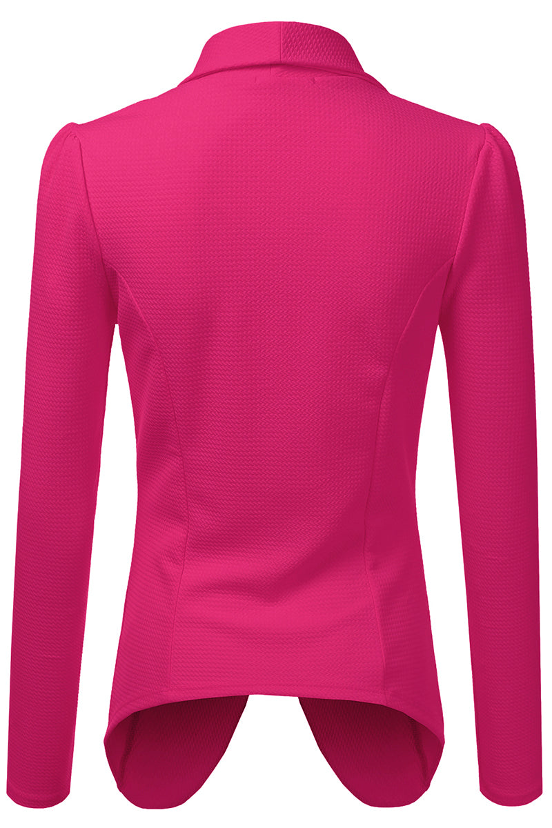 Classic Draped Open Front Blazer Jacket for Women with Plus Size