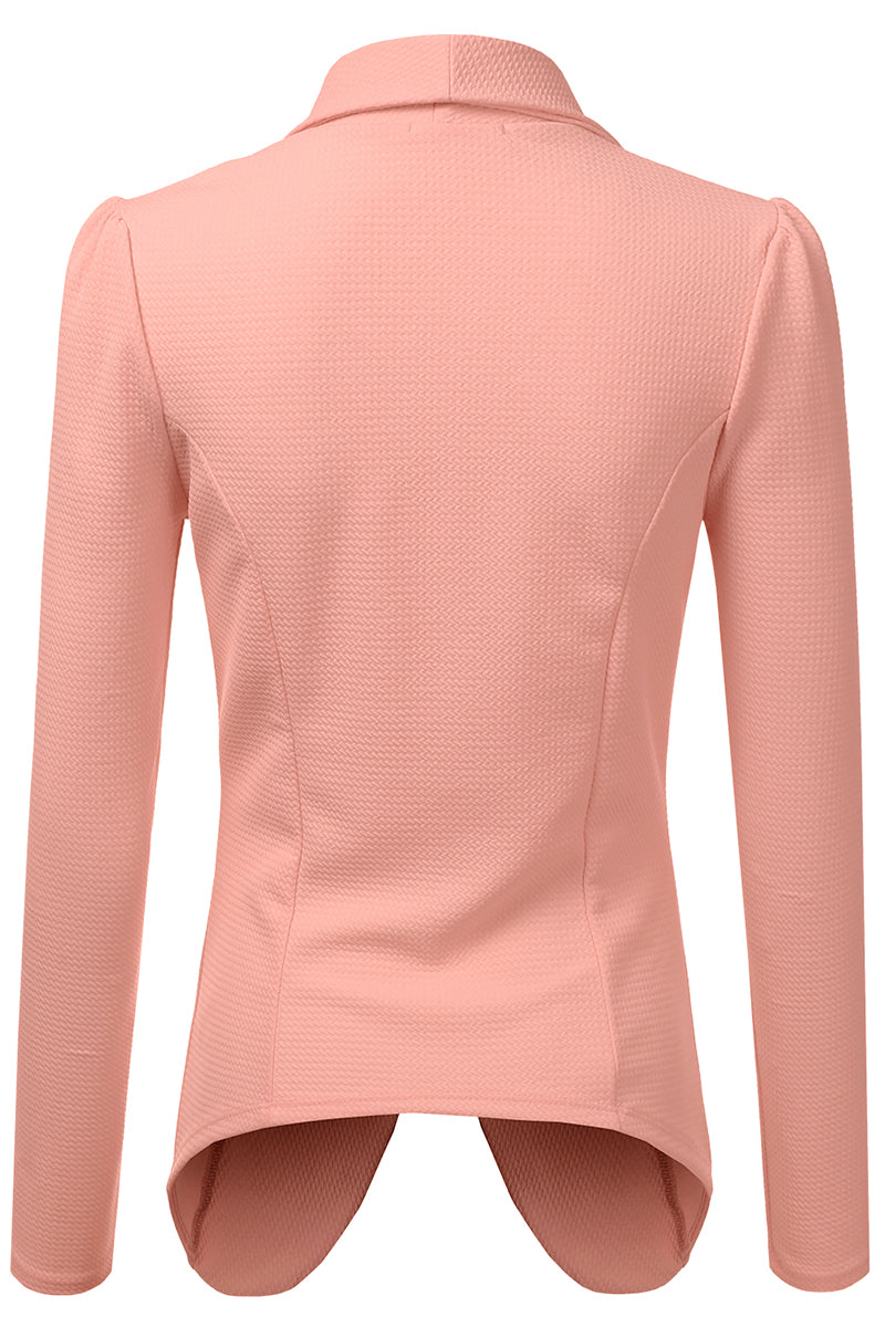 Classic Draped Open Front Blazer Jacket for Women with Plus Size