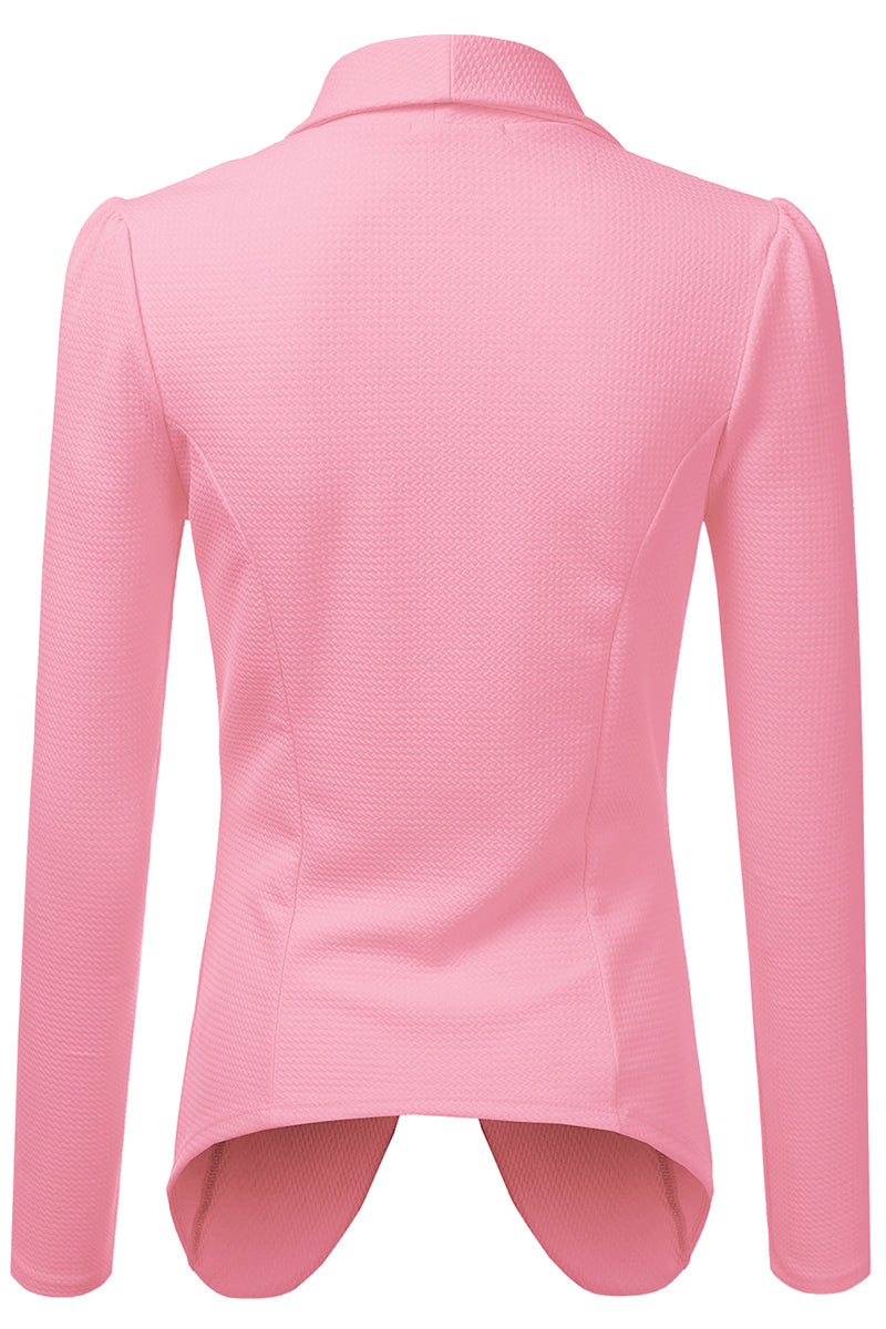 Classic Draped Open Front Blazer Jacket for Women with Plus Size