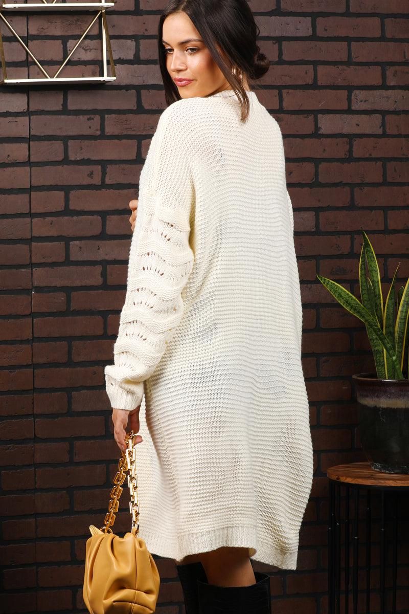 LONG KNIT CARDIGAN - Doublju