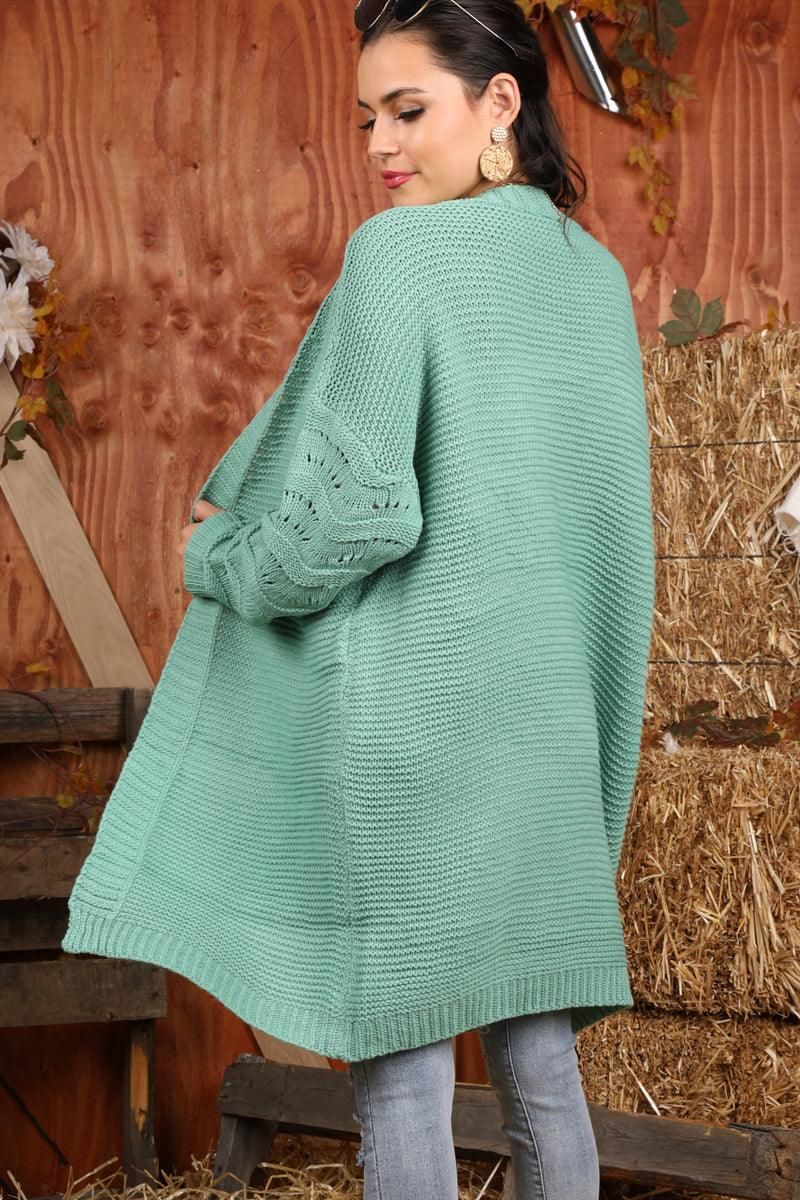 LONG KNIT CARDIGAN - Doublju