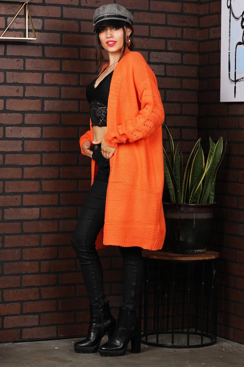 LONG KNIT CARDIGAN - Doublju