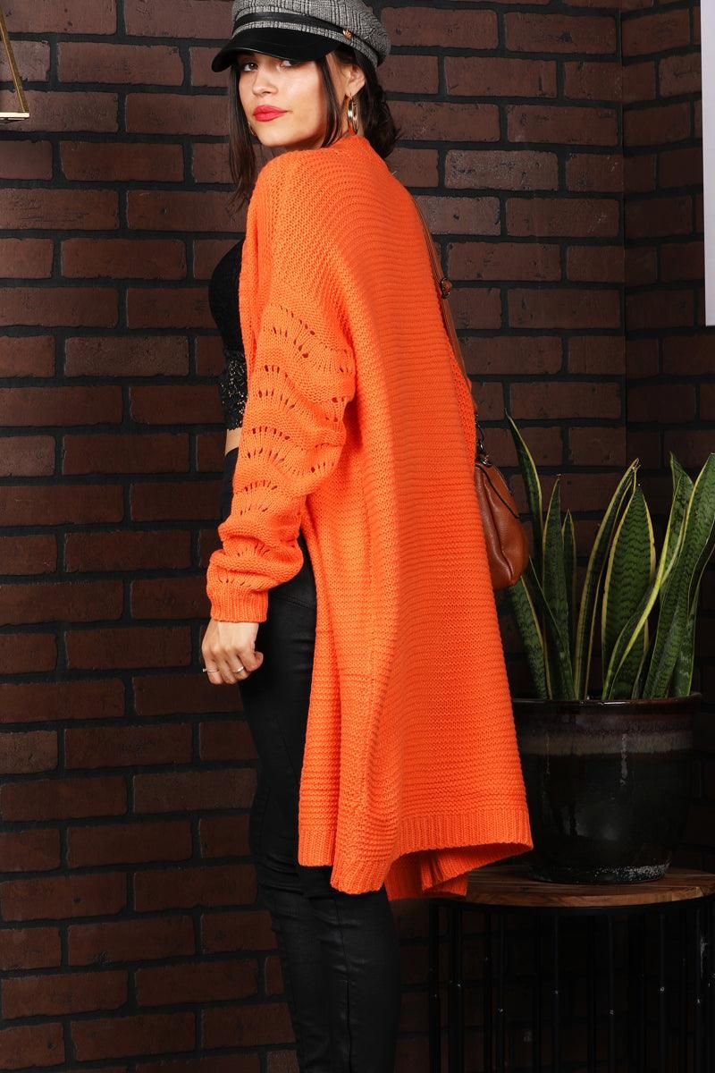 LONG KNIT CARDIGAN - Doublju