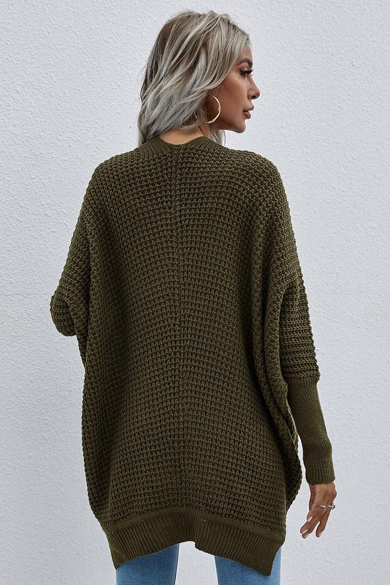 WOMEN??¢S KIMONO BATWING CABLE KNITTED CARDIGAN - Doublju