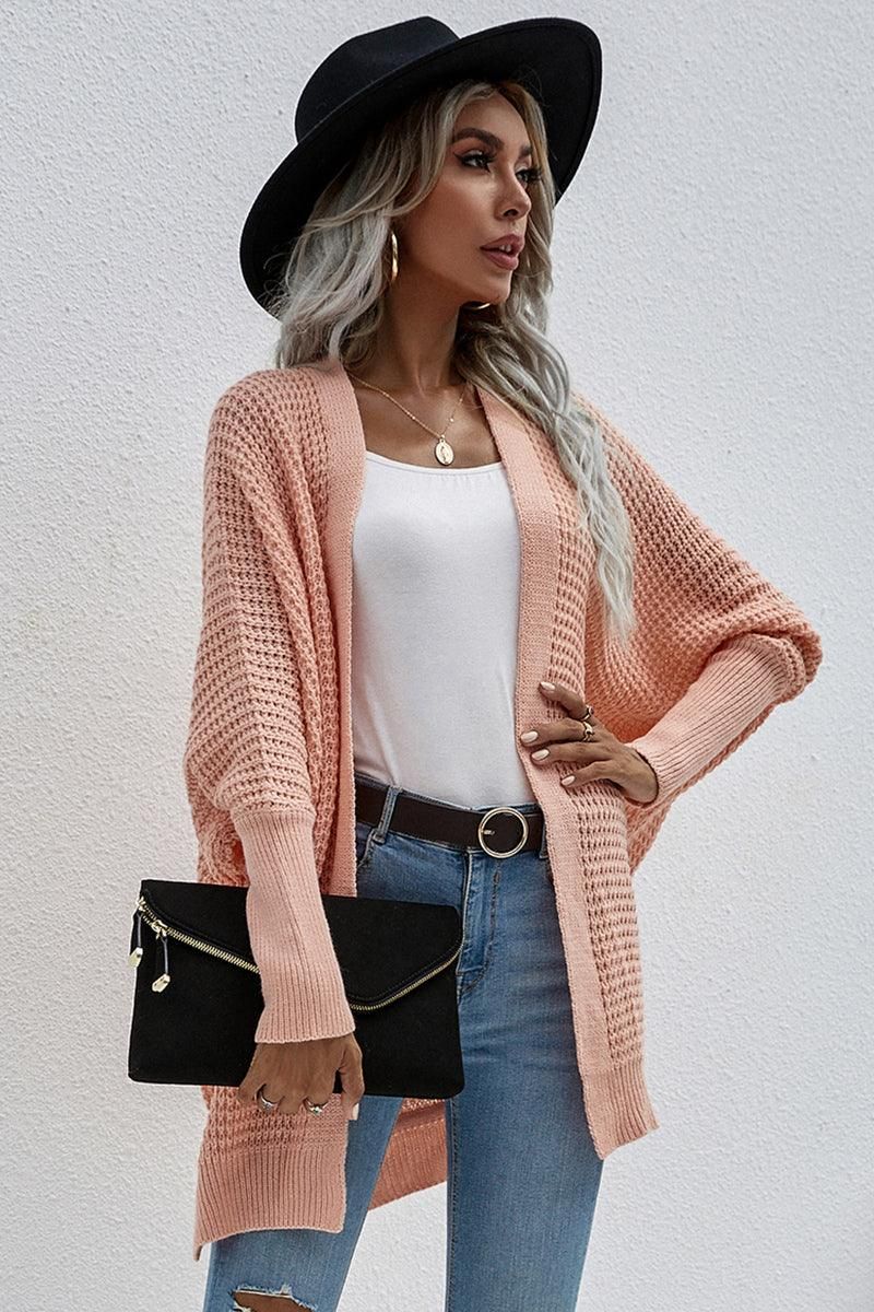 WOMEN??¢S KIMONO BATWING CABLE KNITTED CARDIGAN - Doublju