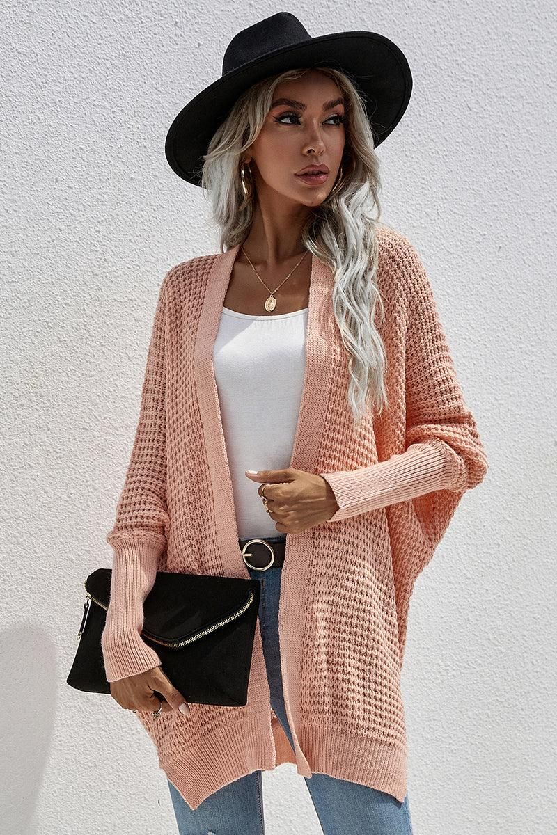 WOMEN??¢S KIMONO BATWING CABLE KNITTED CARDIGAN - Doublju
