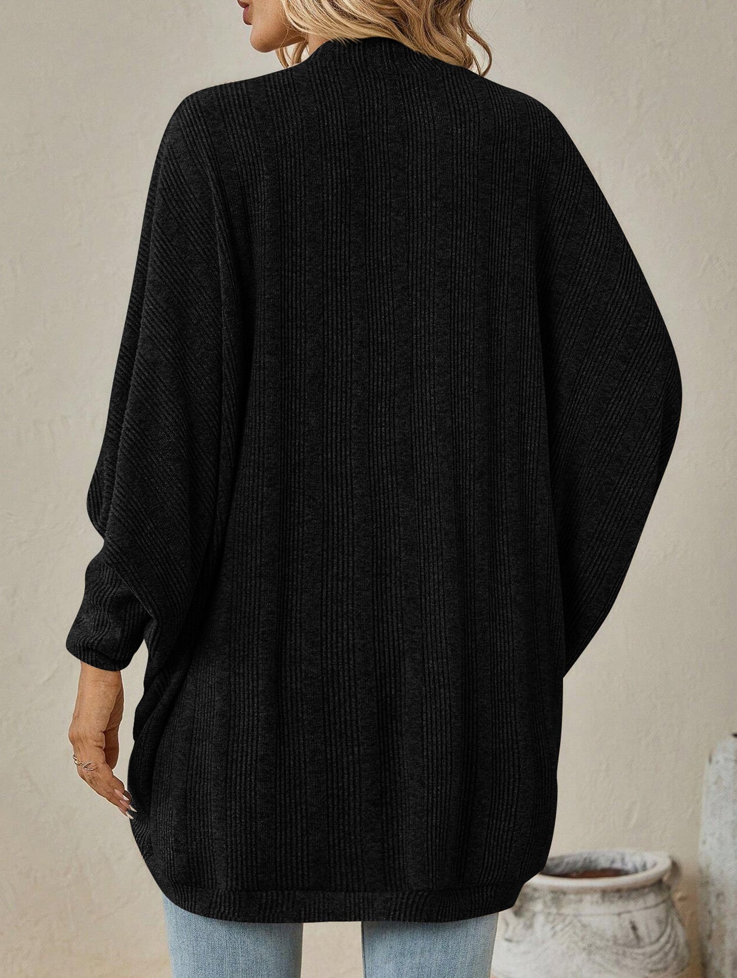 Solid color mid-length sweater