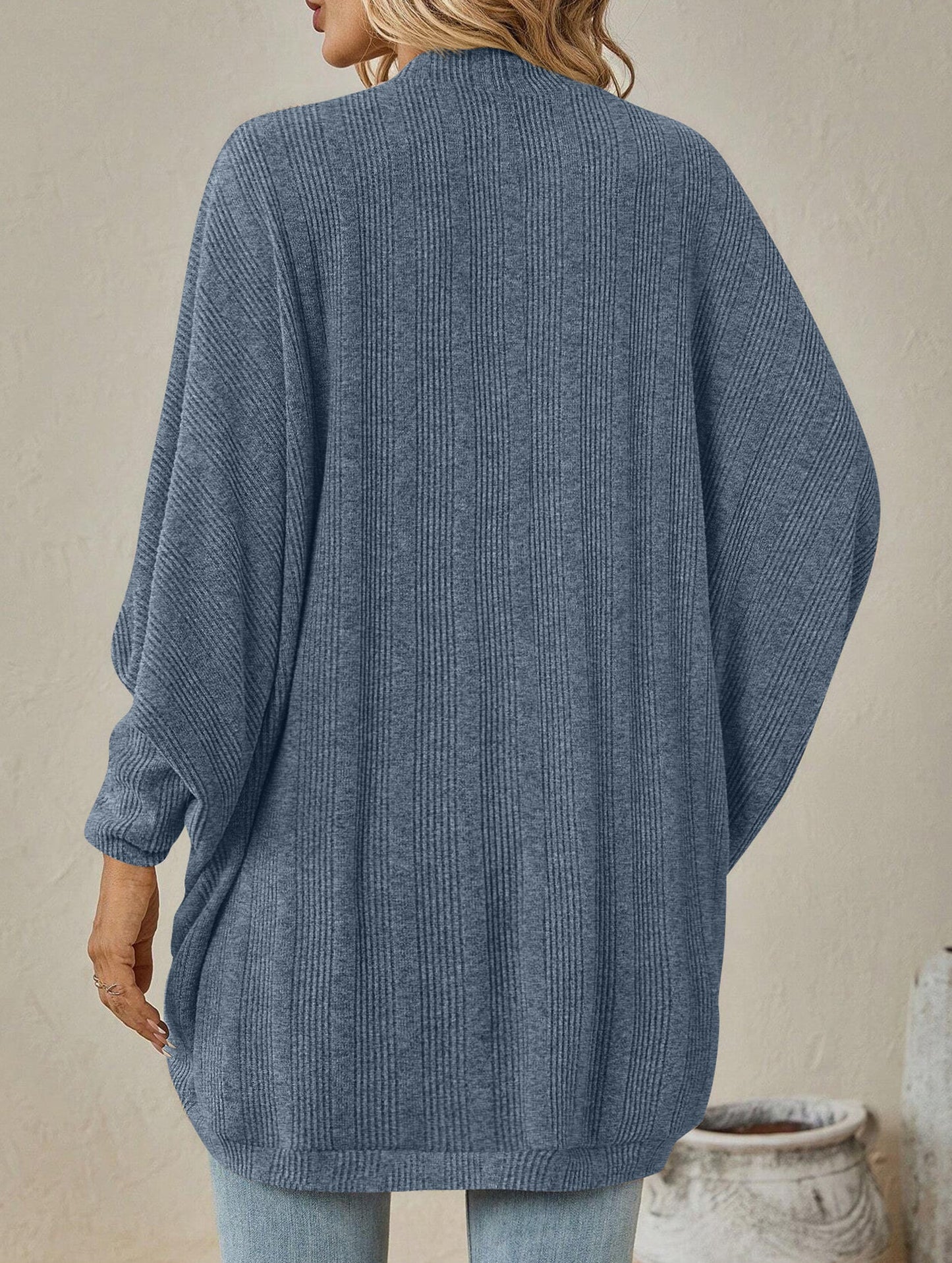 Solid color mid-length sweater