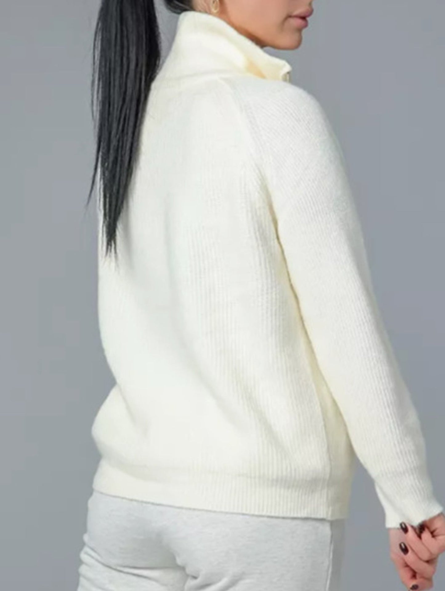 Double-ended zipper knitted cardigan