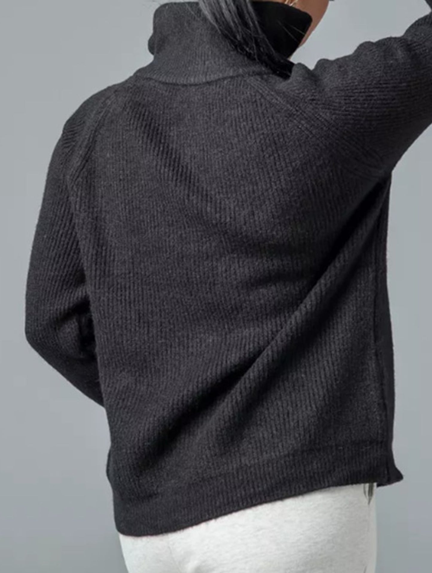 Double-ended zipper knitted cardigan