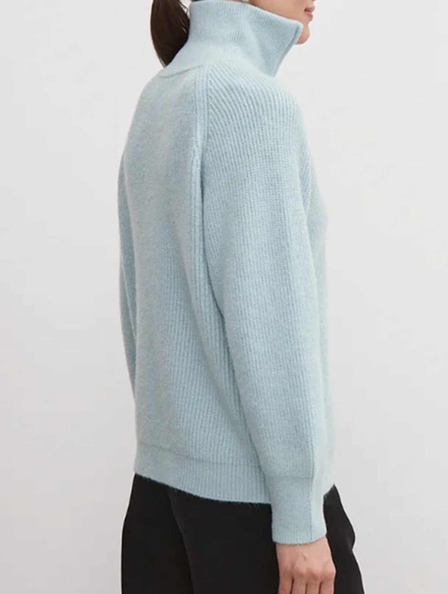 Double-ended zipper knitted cardigan
