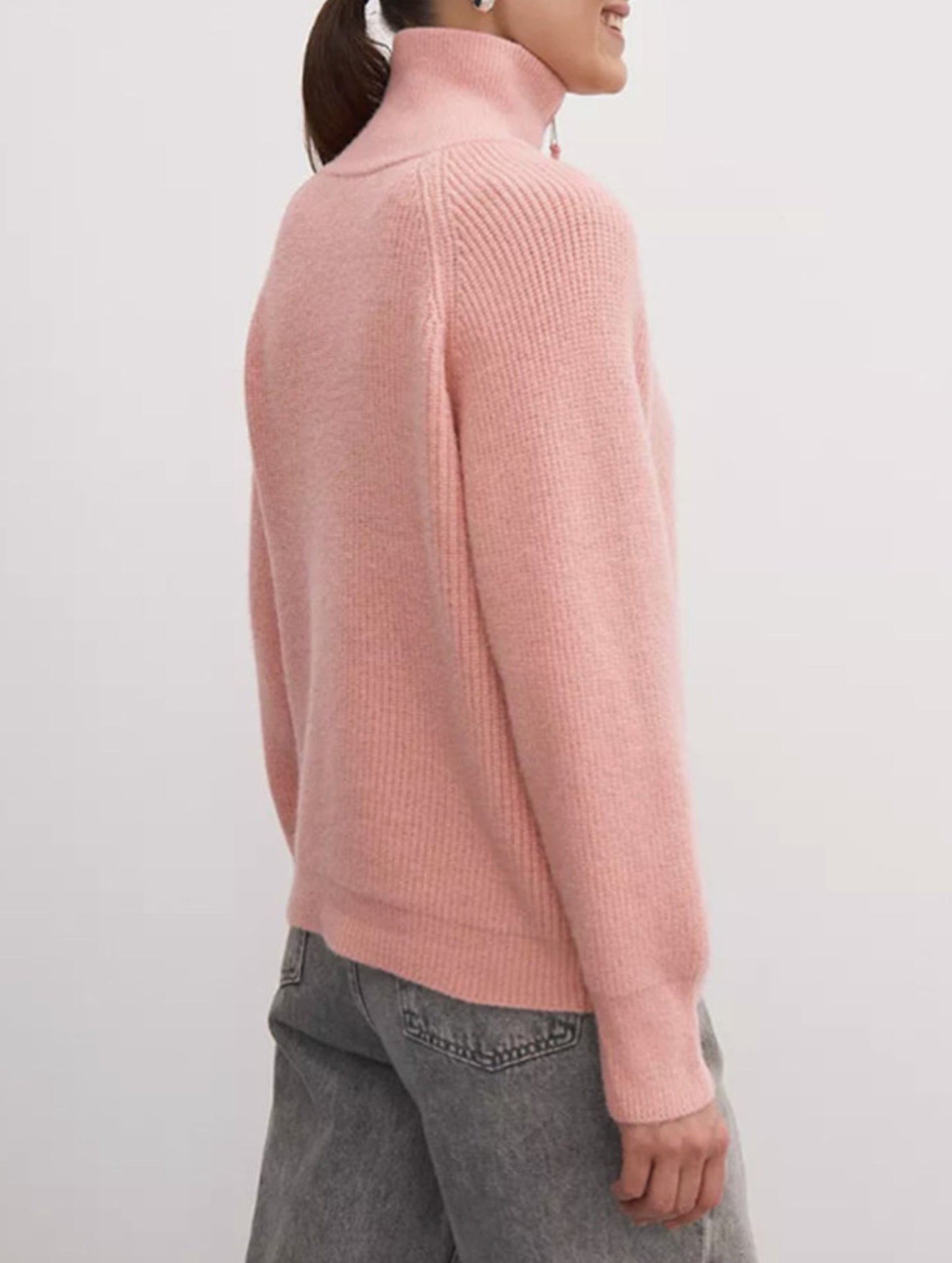 Double-ended zipper knitted cardigan