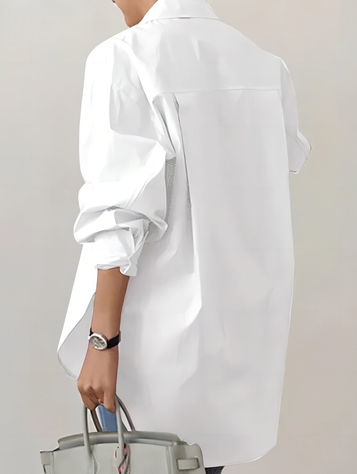 Lapel long-sleeved cardigan shirt