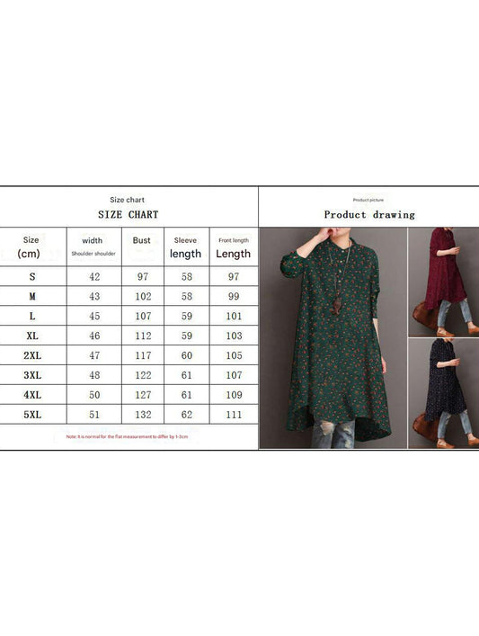 Vintage long-sleeved floral print shirt