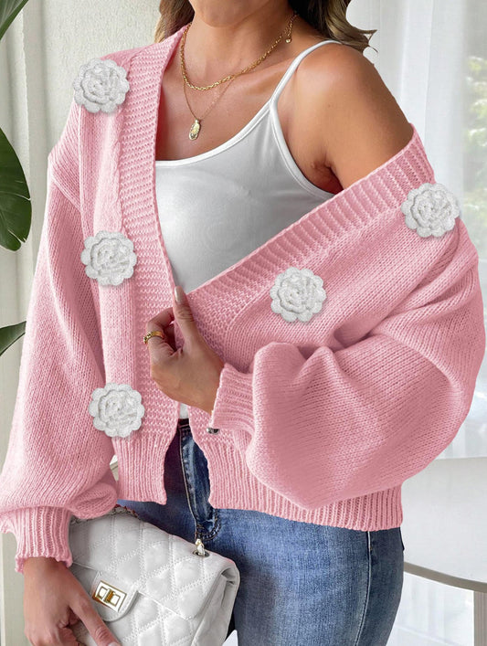 Pure hand-crocheted patchwork sweater jacket