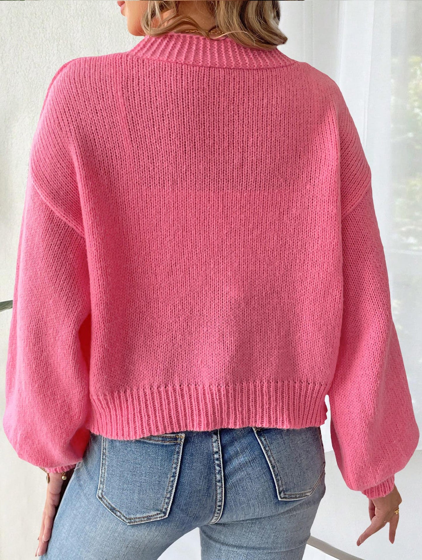 Pure hand-crocheted patchwork sweater jacket