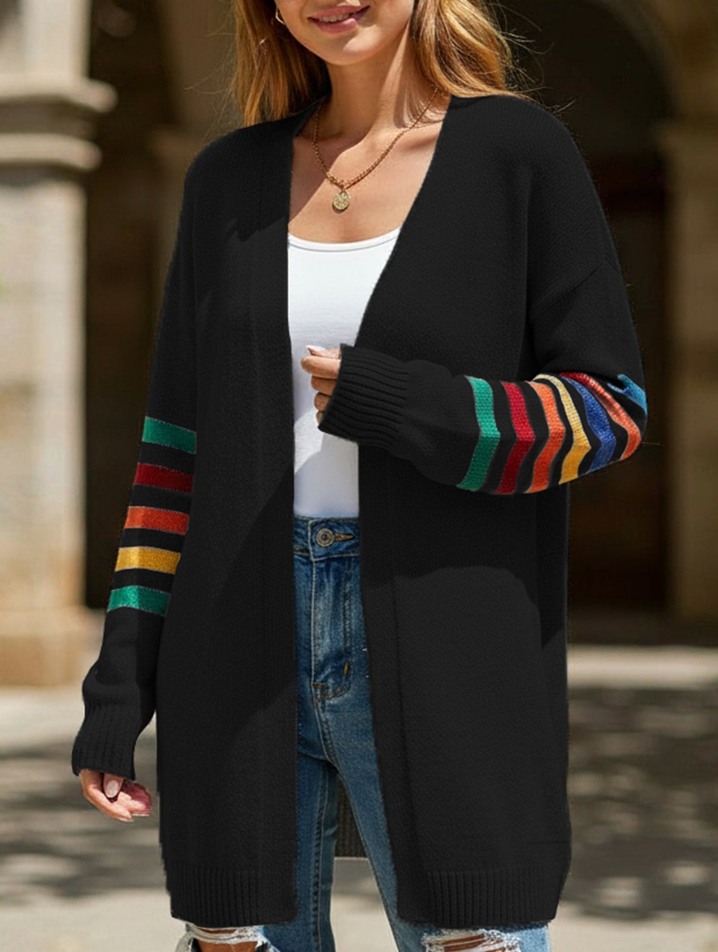 Casual patchwork knitted sweater