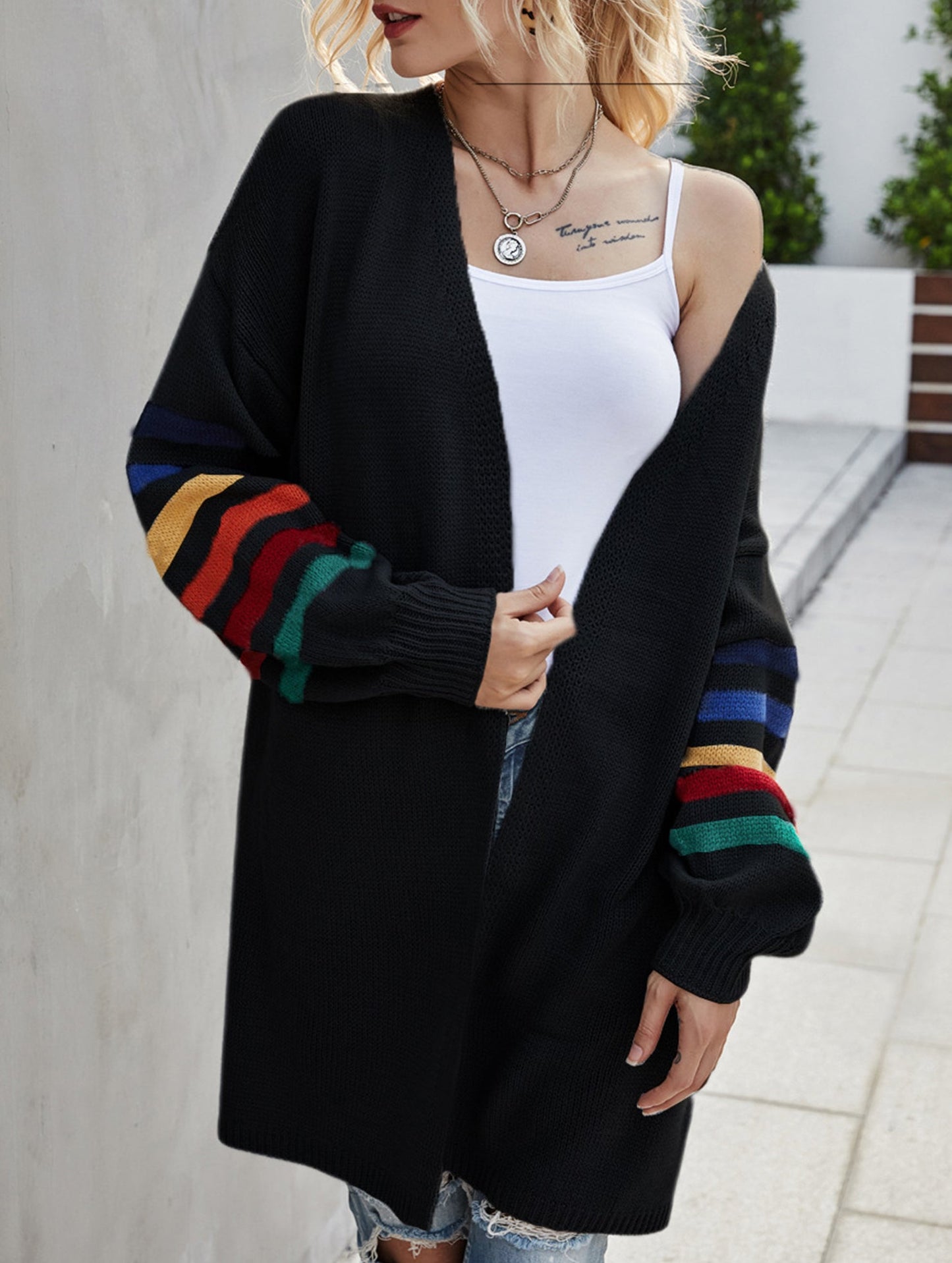 Casual patchwork knitted sweater