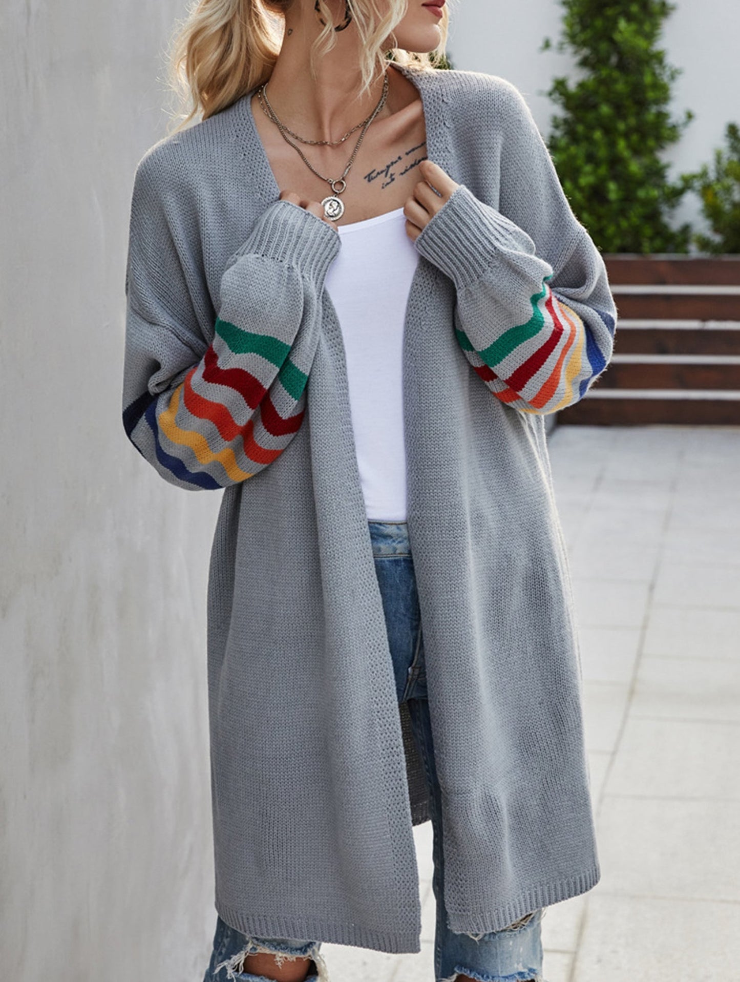 Casual patchwork knitted sweater