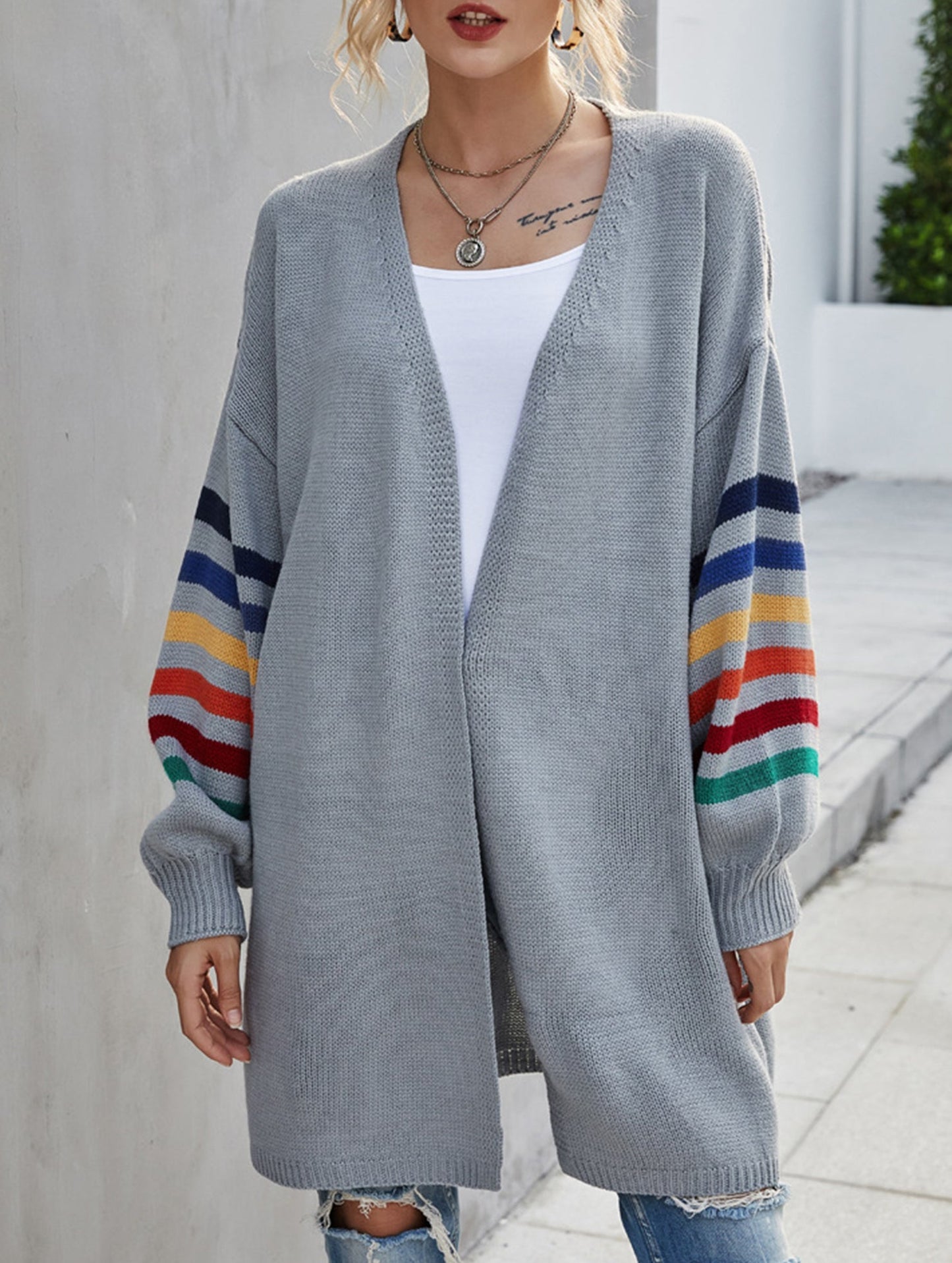 Casual patchwork knitted sweater