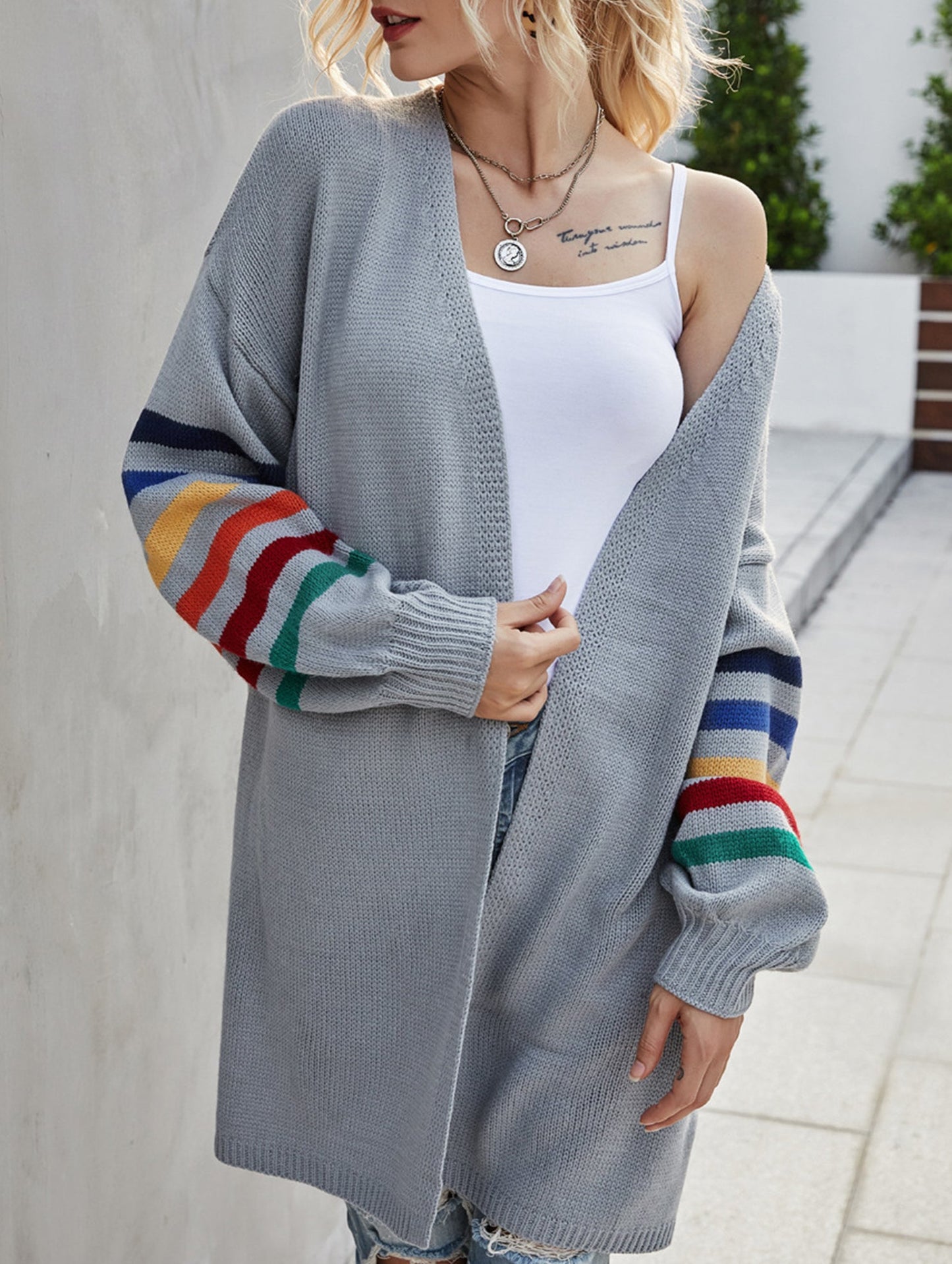 Casual patchwork knitted sweater