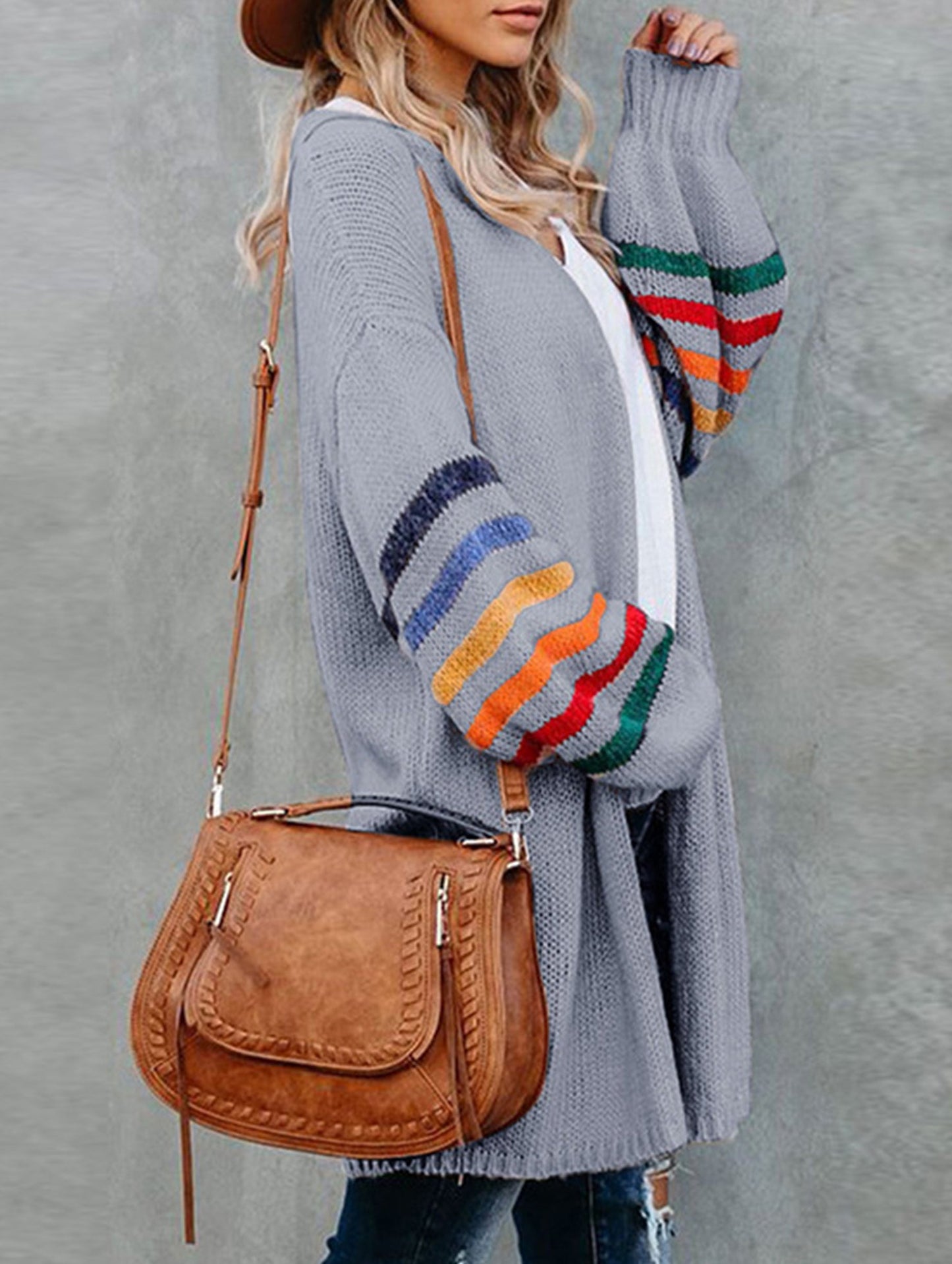 Casual patchwork knitted sweater