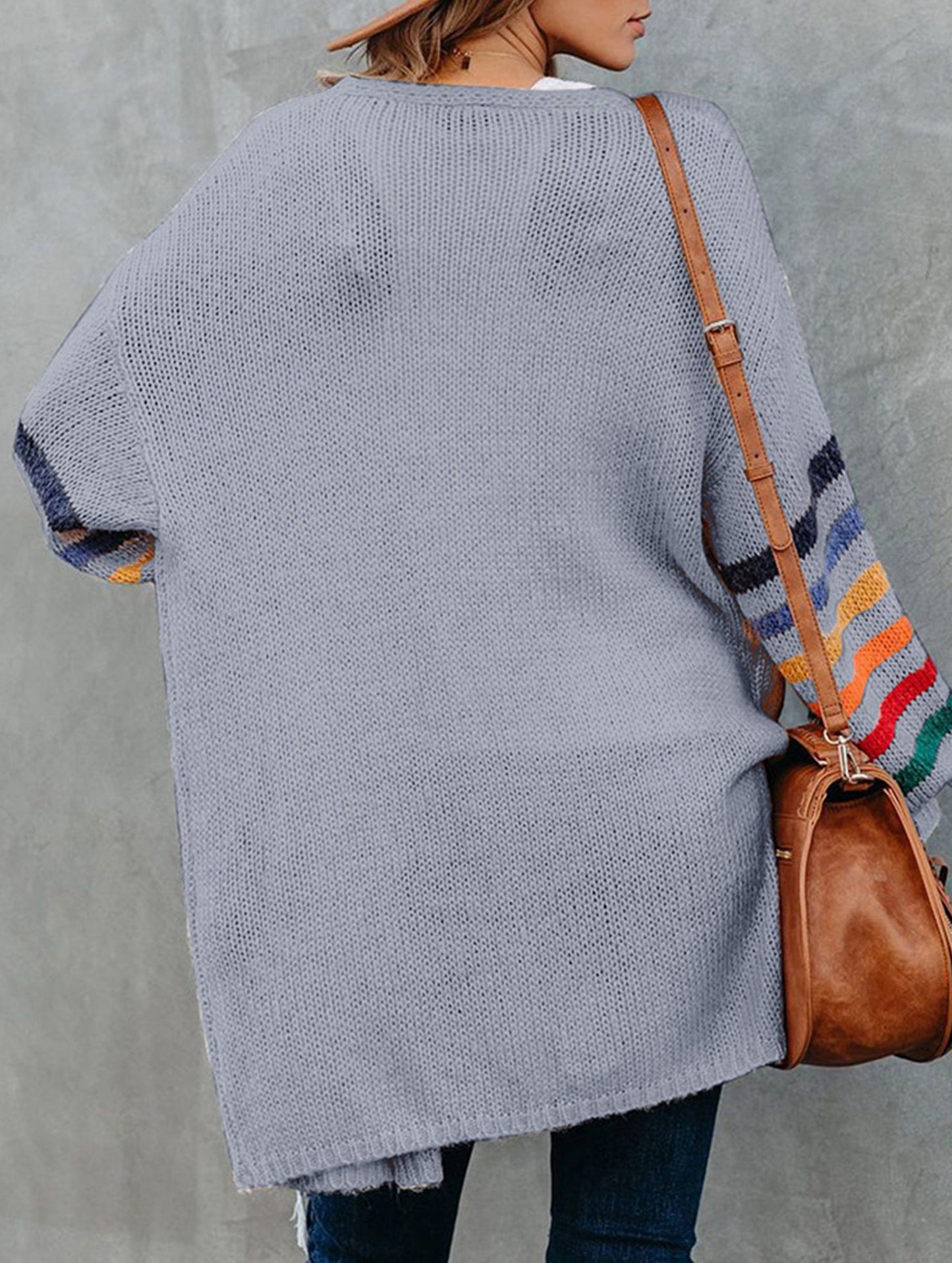 Casual patchwork knitted sweater