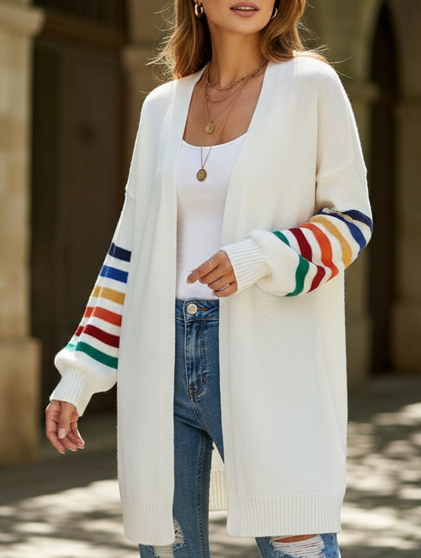 Casual patchwork knitted sweater