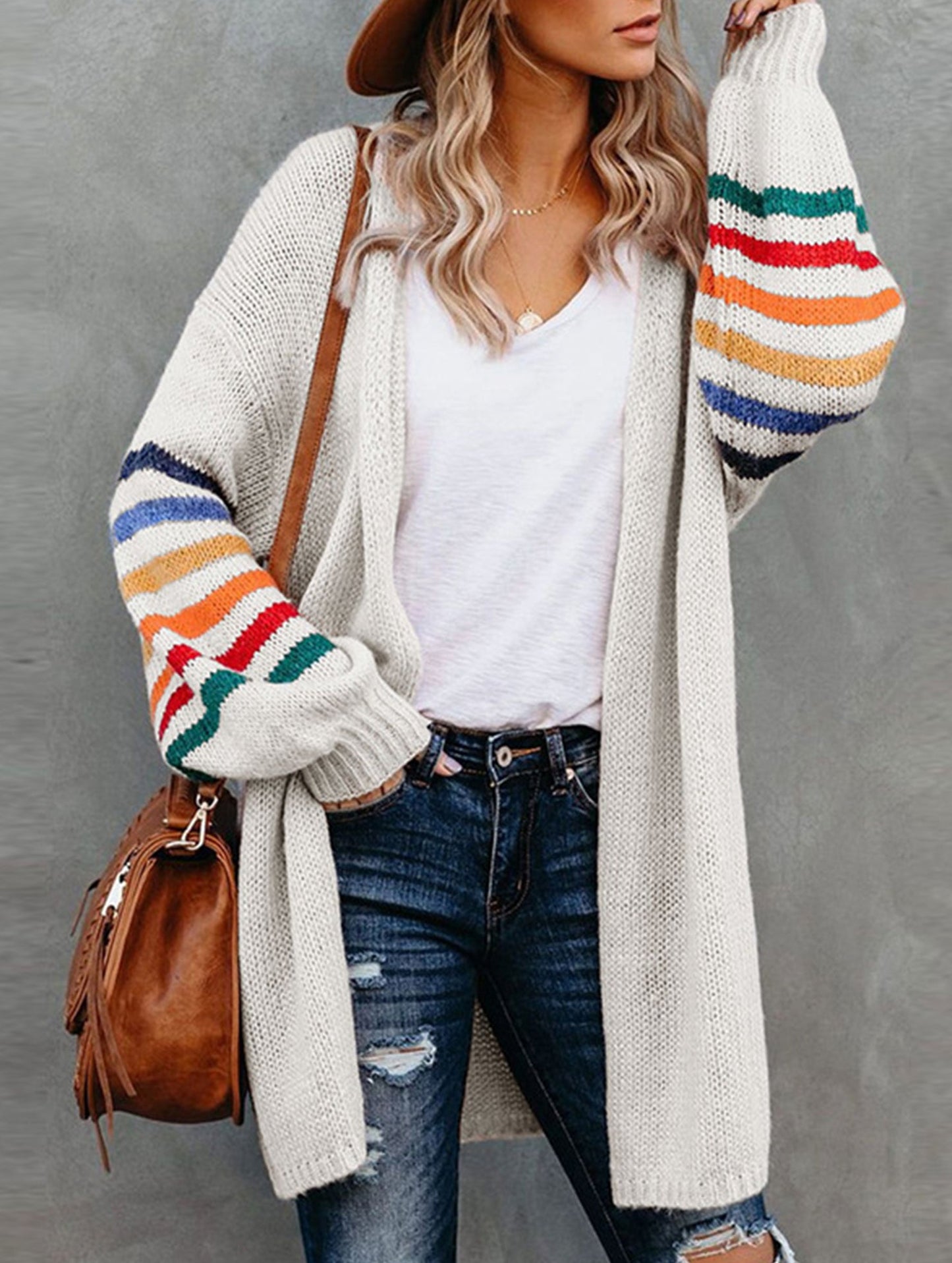Casual patchwork knitted sweater
