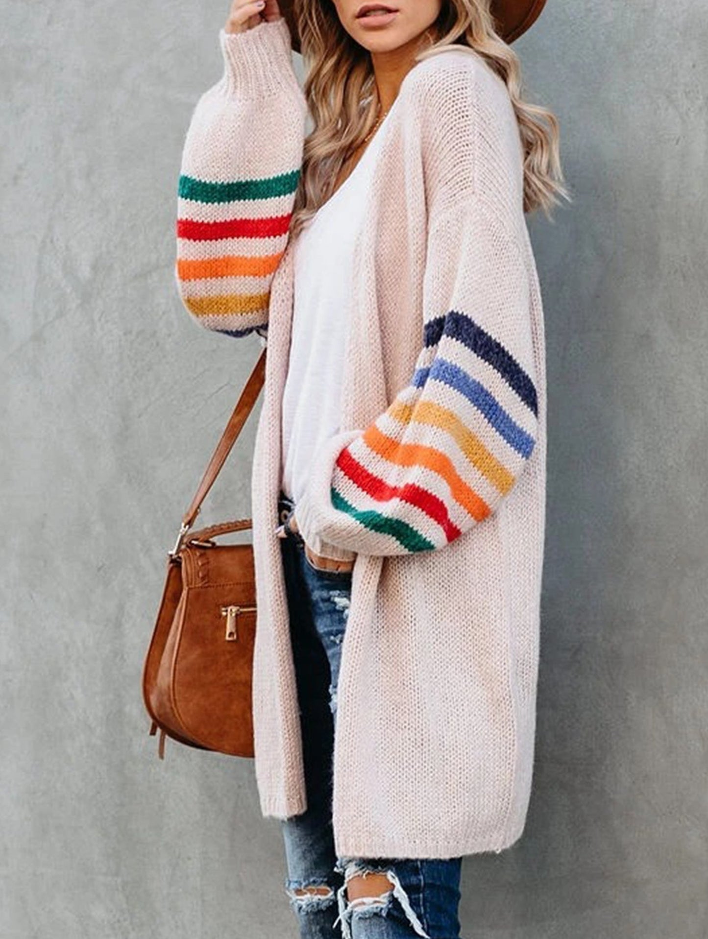Casual patchwork knitted sweater