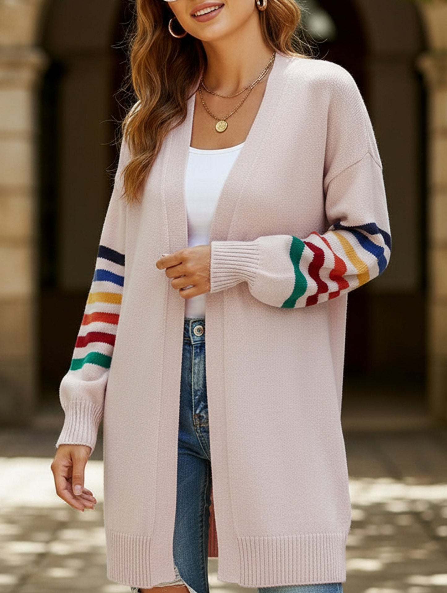 Casual patchwork knitted sweater