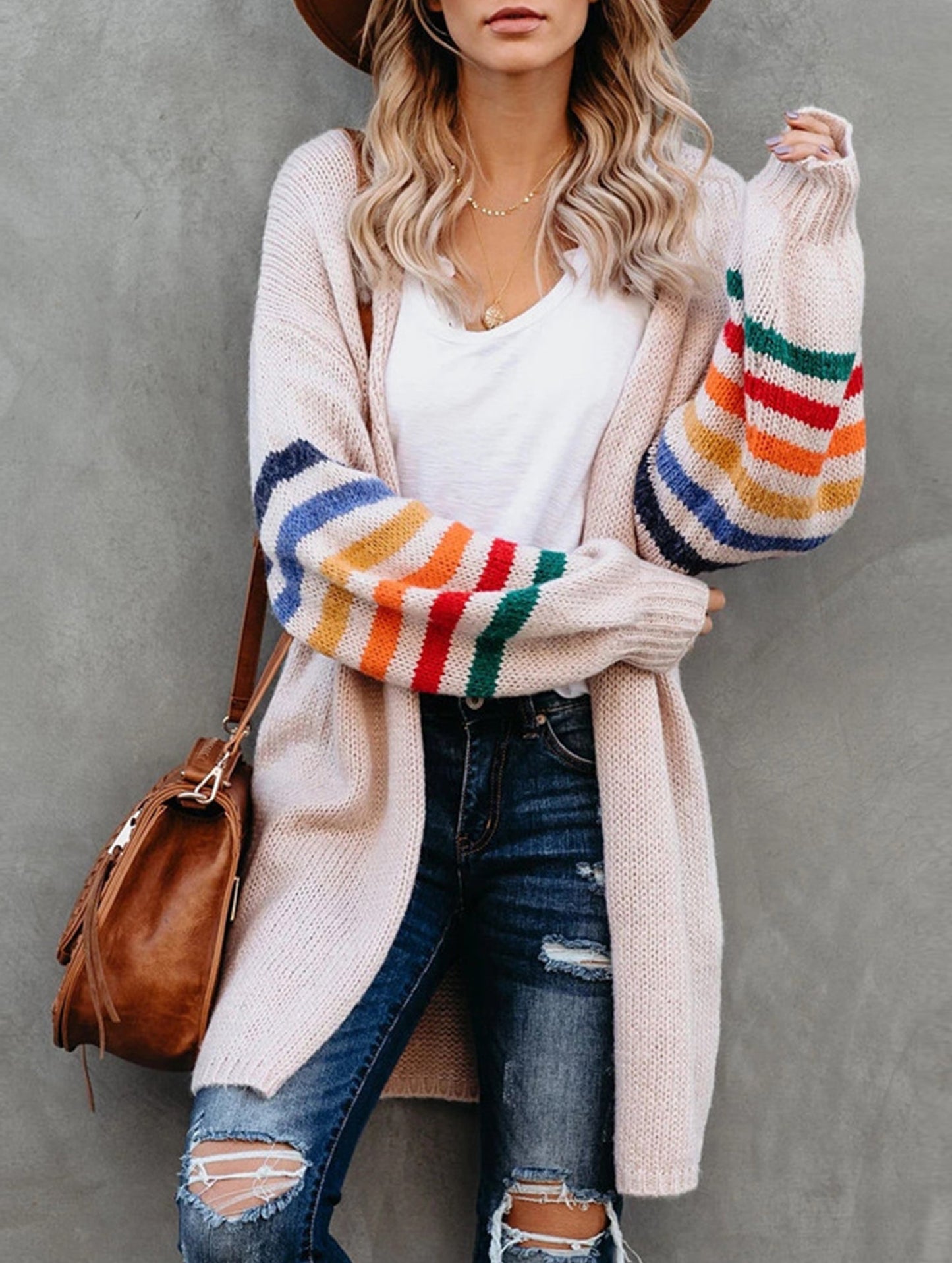 Casual patchwork knitted sweater