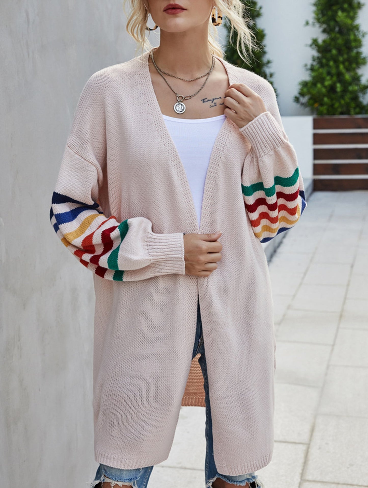 Casual patchwork knitted sweater