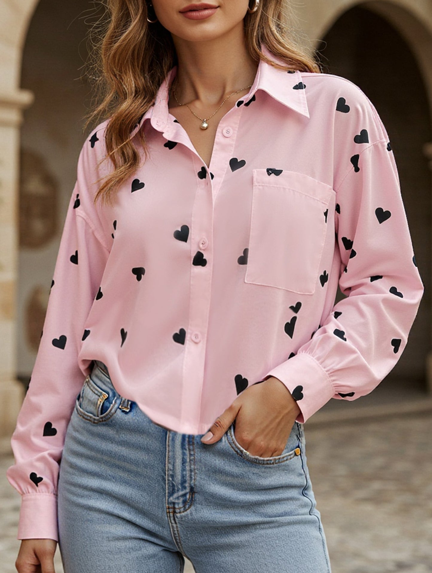 Heart Print Personalized Shirt Top