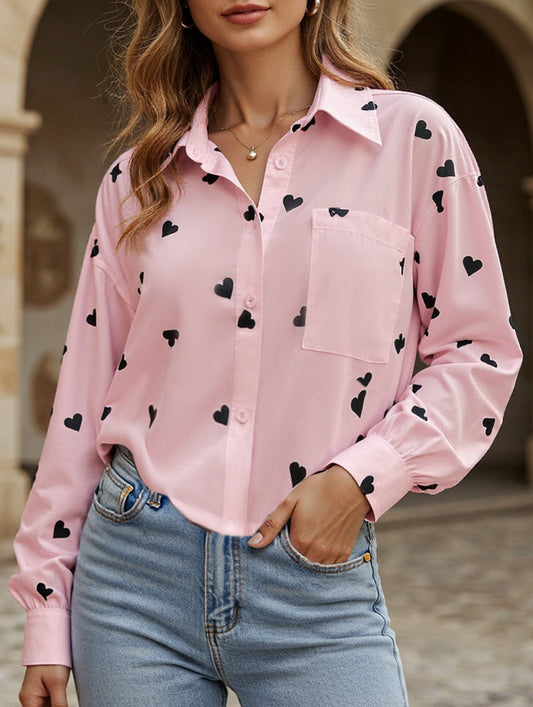 Heart Print Personalized Shirt Top