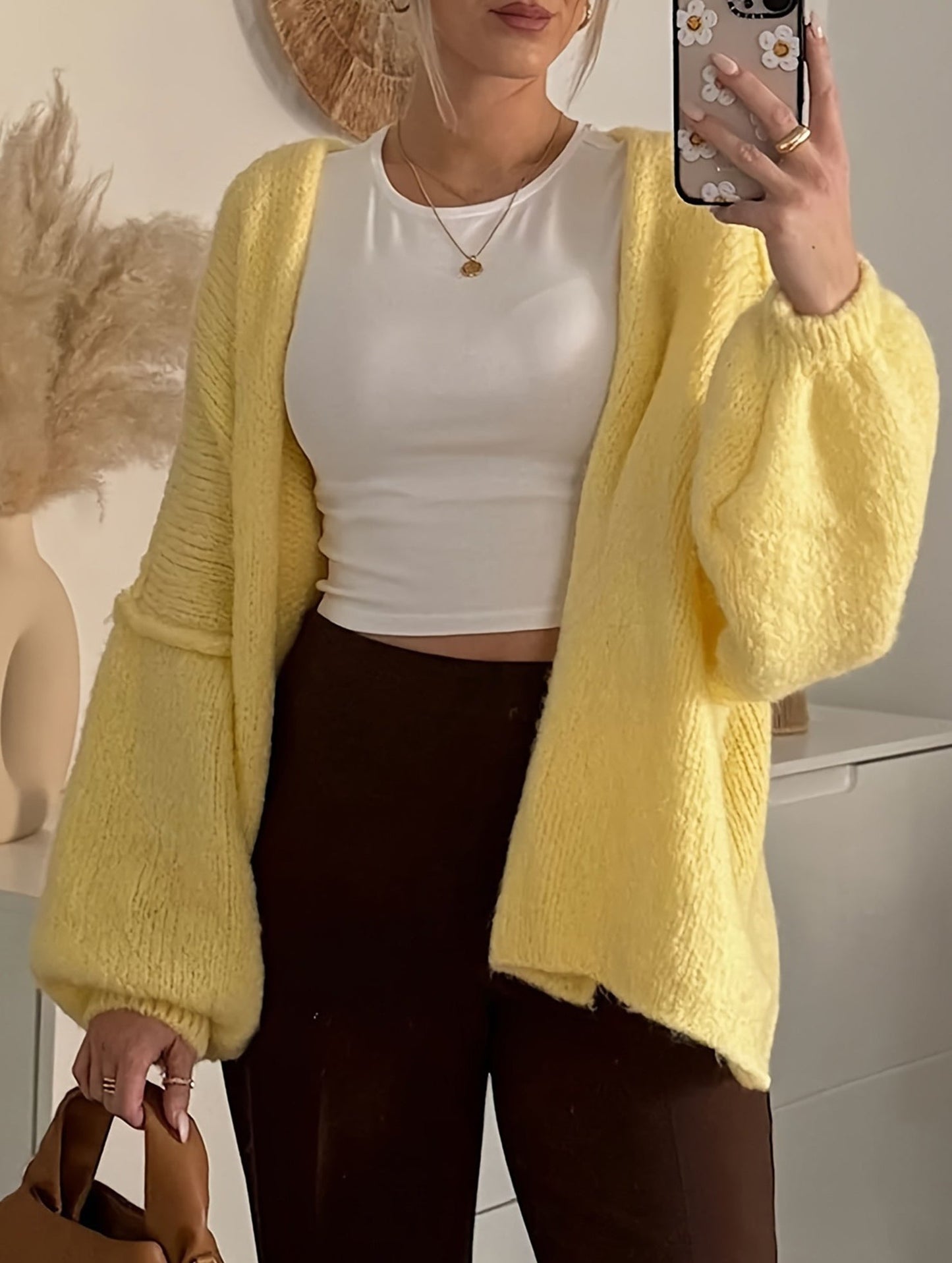 Lazy style outerwear loose cardigan