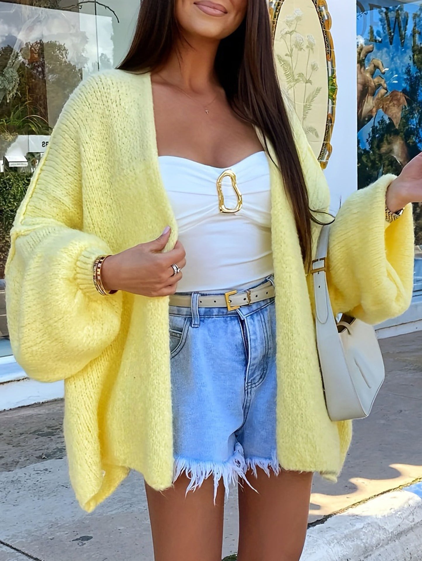 Lazy style outerwear loose cardigan