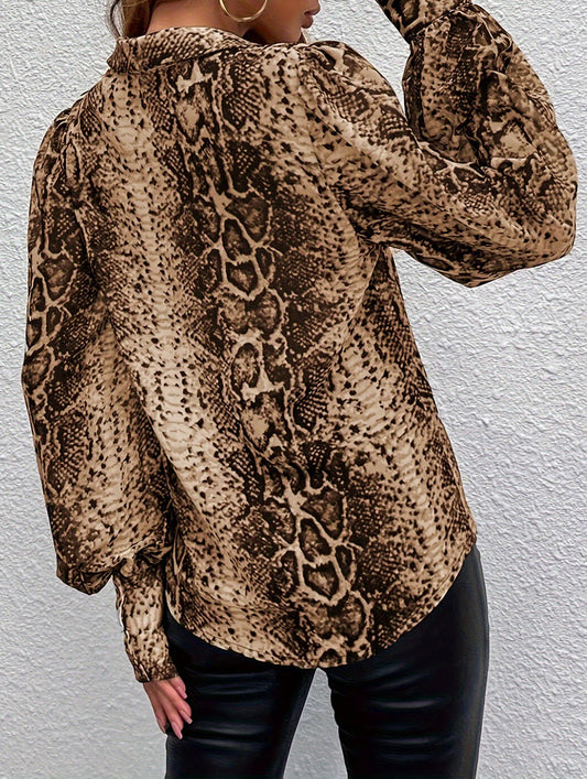 Fashionable leopard print long-sleeved cardigan