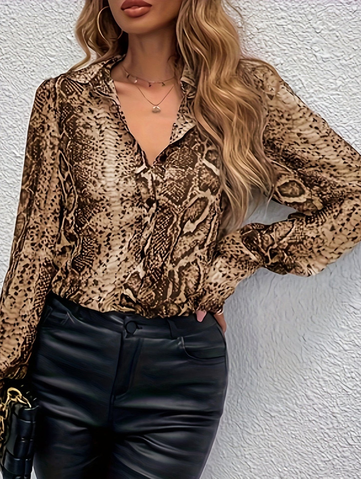 Fashionable leopard print long-sleeved cardigan