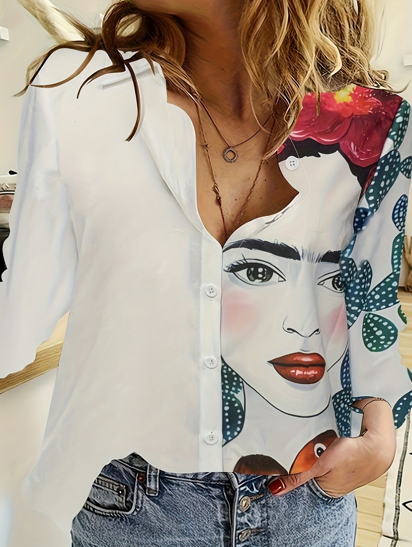 New Casual Printed Long-Sleeved Shirt