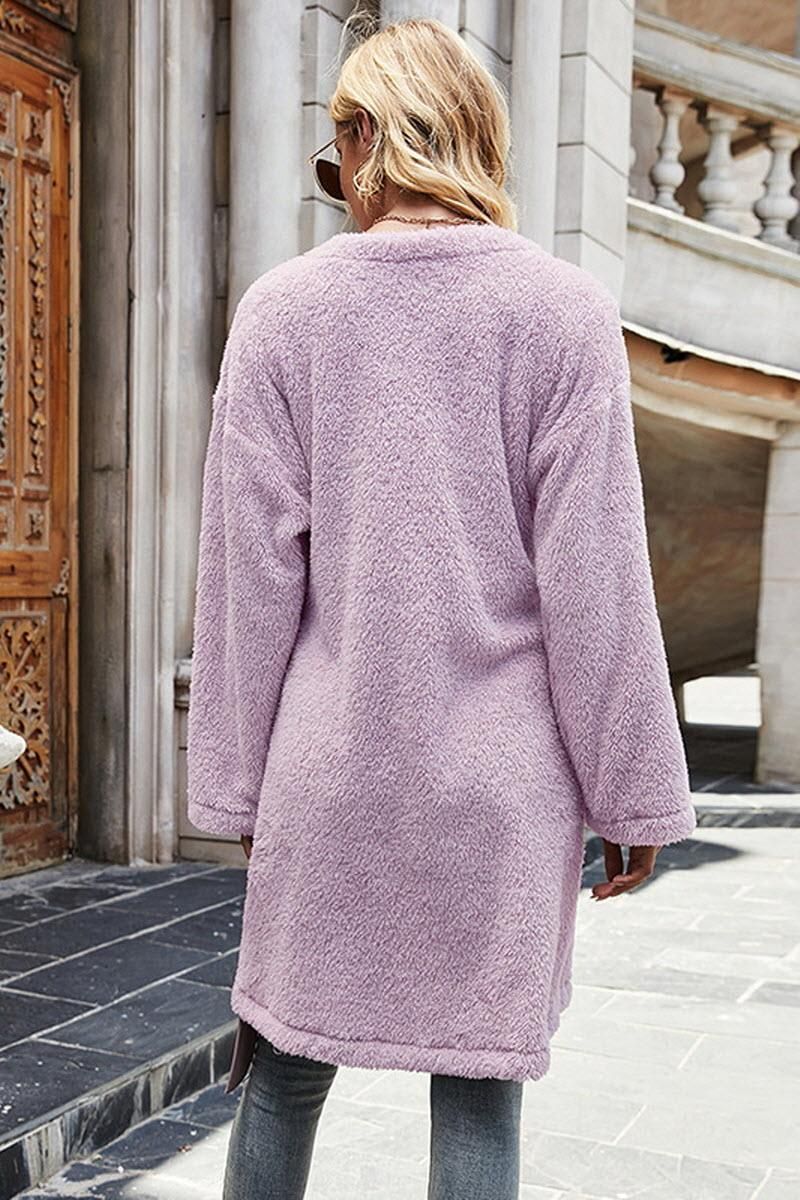 SOFT CHUNKY KNIT BANDAGE OPEN FRONT CARDIGAN - Doublju