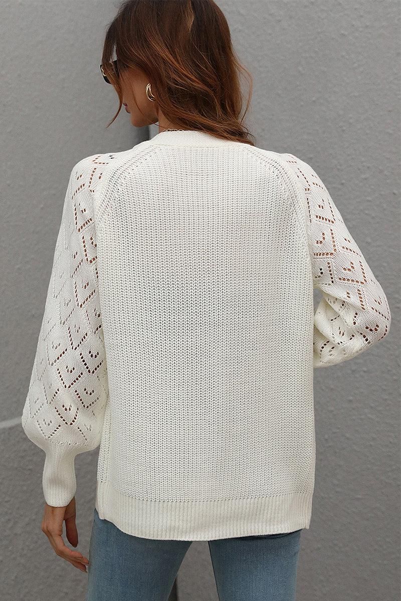 BUTTONED CASUAL KNIT CARDIGAN - Doublju