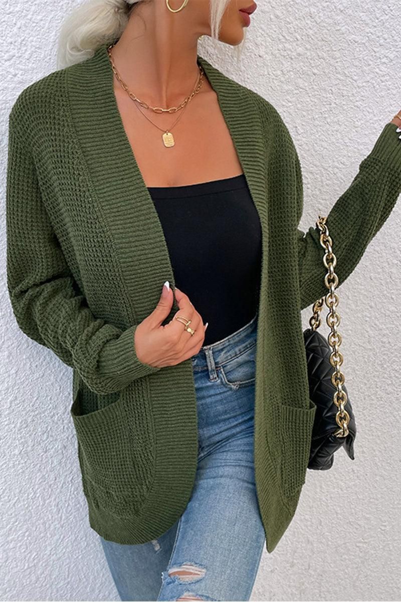 OPEN FRONT SIMPLE BASIC LIGHT CARDIGAN - Doublju